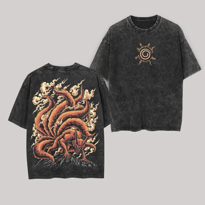 Camiseta Kurama Kyuubi Naruto  - Acid Wash Vintage Graphic T Shirt reseña y precio