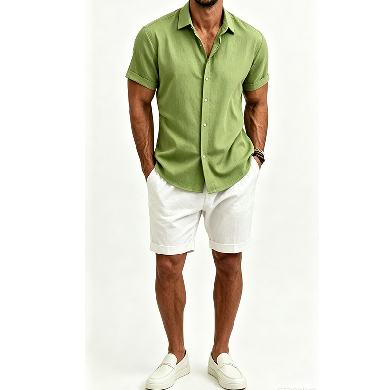 Conjunto de camisa y pantalone - Mens Linen Shirt Long Sleeve reseña y precio