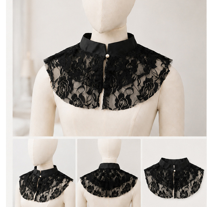 Elegante Cuello Falso de Encaj - Shirts reseña y precio